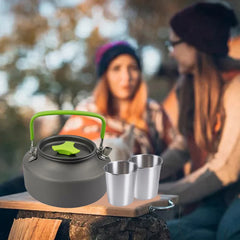 1 Set Outdoor Pots Pans Camping Cookware Picnic Cooking Set Non-stick Tableware With Foldable Spoon Fork Knife Kettle Cup