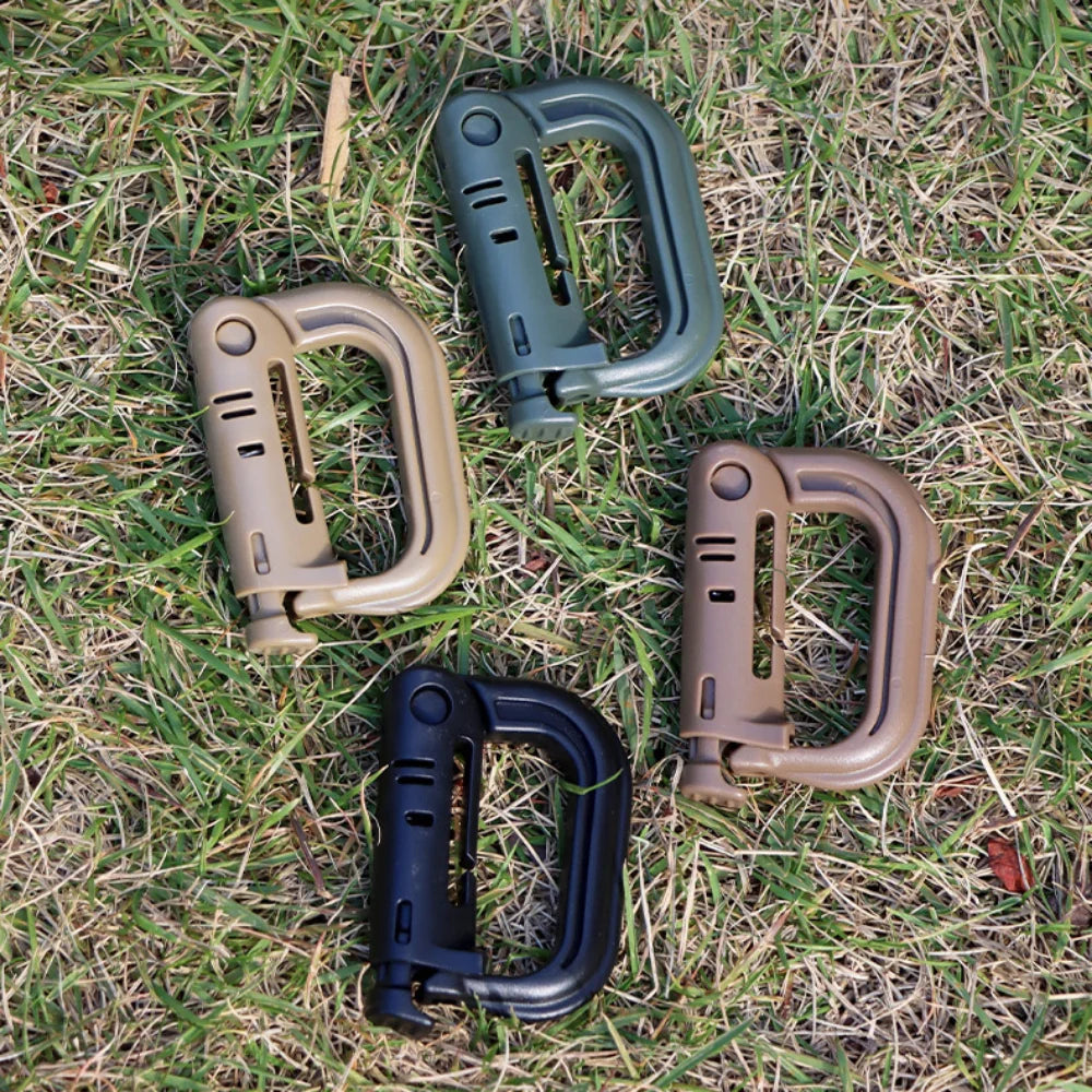 5PC Plasctic Shackle Carabiner D-ring Clip Molle Webbing Backpack Buckle Snap Lock Grimlock Multi Outdoor Hiking Camping Gear