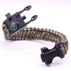 Outdoor Multi-function Survival Bracelet Military Emergency 4mm Paracord Wristband Scraper Whistle Buckle Tools