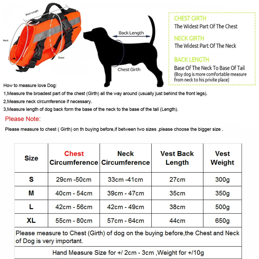 Dogs Life Jacket Ripstop Safety Dog Swimming Vest Superior Buoyancy Dogs Jacket With Rescue Handle Pet Dog Life-Saving Clothes