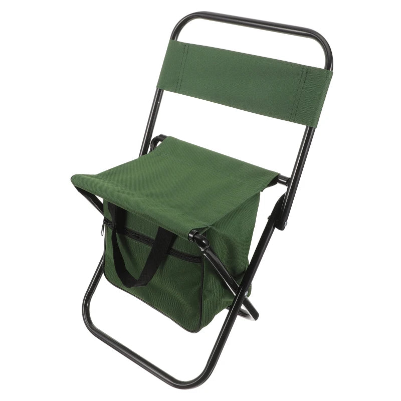 Outdoor Folding Chair Storage Bag Stool Matza Backrest Green Foldable Chairs for outside Small Camping Table Metal Tiny