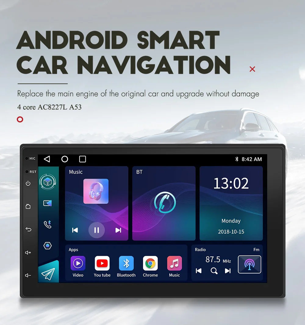 ESSGOO Car Radio Wireless Carplay Android Auto 2 Din 7"/9" GPS Navigator MP5 Player Glass Screen  Wi-Fi FM BT Car Stereo