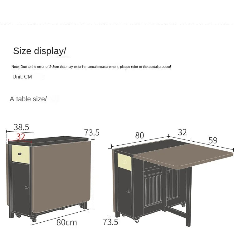 Folding dining table and chair combination Nordic dining table household small apartment modern simple solid wood multifunctiona