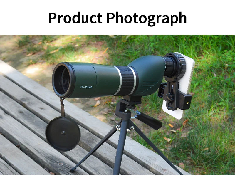 20-60X60 Spotting Scope Zoom Monocular Powerful Telescope Bak4 Prism Waterproof Anti-Fog For Camping Bird Watching Landscape