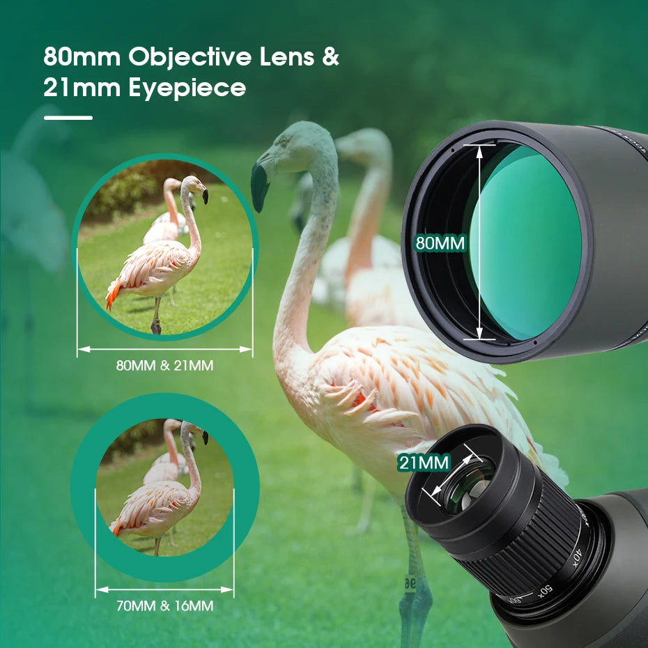 SVBONY Bird Watching Telescope SV401/SV411/SV13 20-60X80 Spotting Scope Waterproof Camping Equipment for Moon Target Shooting