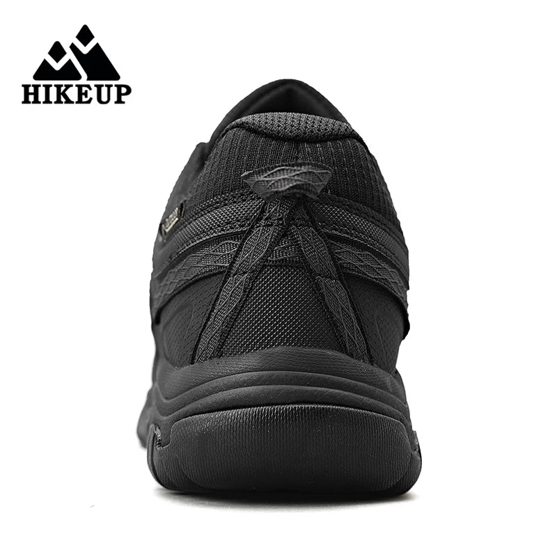 HIKEUP New High Quality Men Hiking Shoes Durable Leather Climbing Shoes Outdoor Walking Sneakers Rubber Sole Factory Outlet