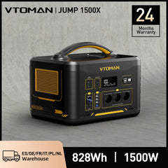 VTOMAN JUMP 1500X Portable Power Station Camping LiFePO4 Battery 828Wh 1500W AC Outlets Solar Generator For Home RV Outdoor