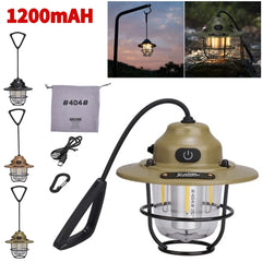 Mini LED Camping Lanterns Type-C Rechargeable Portable Hanging Tent Light 1200mAh for Hiking Fishing Emergency Light Lanterns