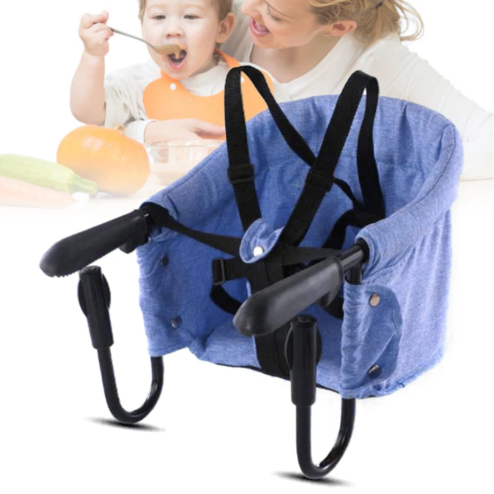 Clip on High Chair Fold-Flat Storage Baby Hook On Chair Booster Seat Portable Folding Clip On Table Toddler Seat