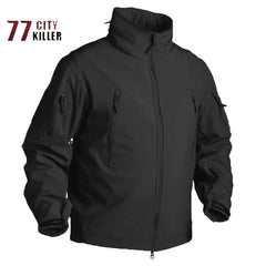 Autumn and Winter Men's Tactical Jacket Waterproof Fleece Soft Shell Men's Outdoor Sports Windproof Jacket