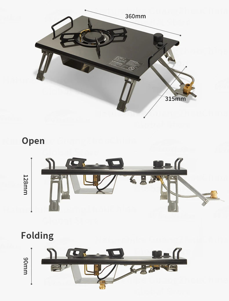 Naturehike IGT Table Gas Stove Burner Strong Fire Heater Furnace Outdoor Camping Cooking Stainless Steel 4KW High Thermal Power