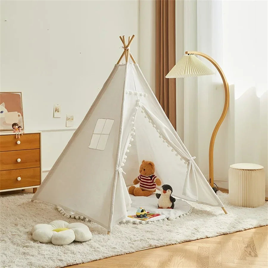 1.6M Kids Tent Play House Wigwam for Children Portable Child Tipi Tents Teepee Toddler Ball Pit Girl Castle Play Room Teepee