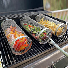 1Pc Stainless Steel Barbecue Cooking Grill Grate - Outdoor Round BBQ Campfire Grill Grid - Camping Picnic Cookware