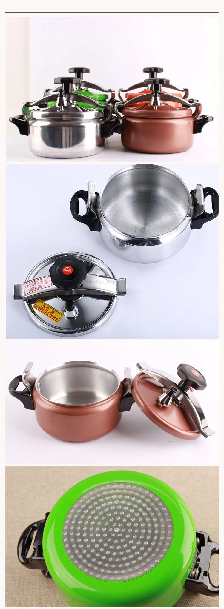 2/3L Kitchen Pressure Cooker Aluminum Soup Pot Portable Cooking Pot Outdoor Camping Cookware For Induction cooker Gas Stove