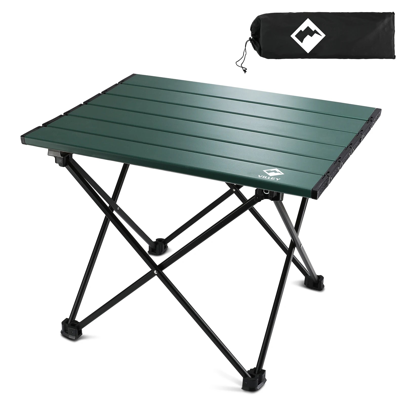 Villey Outdoor Folding Tables and Chairs Portable round Picnic Table Egg Roll Table Aluminum Alloy Camping Dinner Table