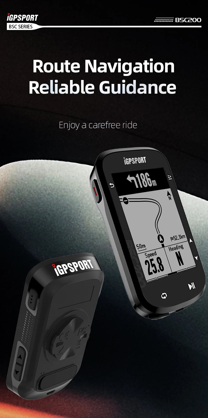 IGPSPORT BSC200 GPS Cycle bike Computer Wireless Speedometer Bicycle Digital ANT+ Route Navigation Stopwatch Cycling Odometer