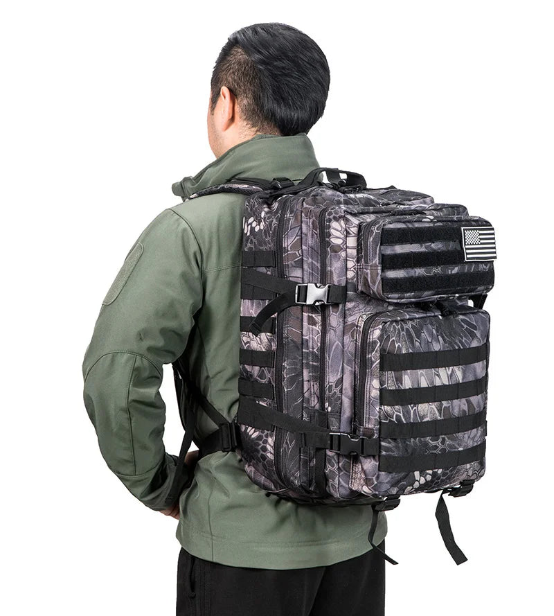 QT&QY Tactical Backpacks Outdoor 45L Large Capacity Man 3 Days Molle Hking Bags For Outdoor Trekking Camping Backpack