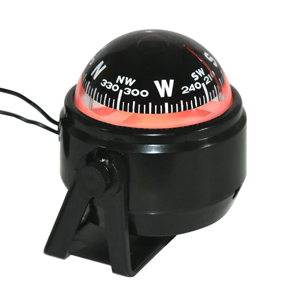 HD Sea Marine Pivoting Compass Electronic Navigation Compass Camping Gear LED Light Compass Guide Ball for Boat Vehicle Car