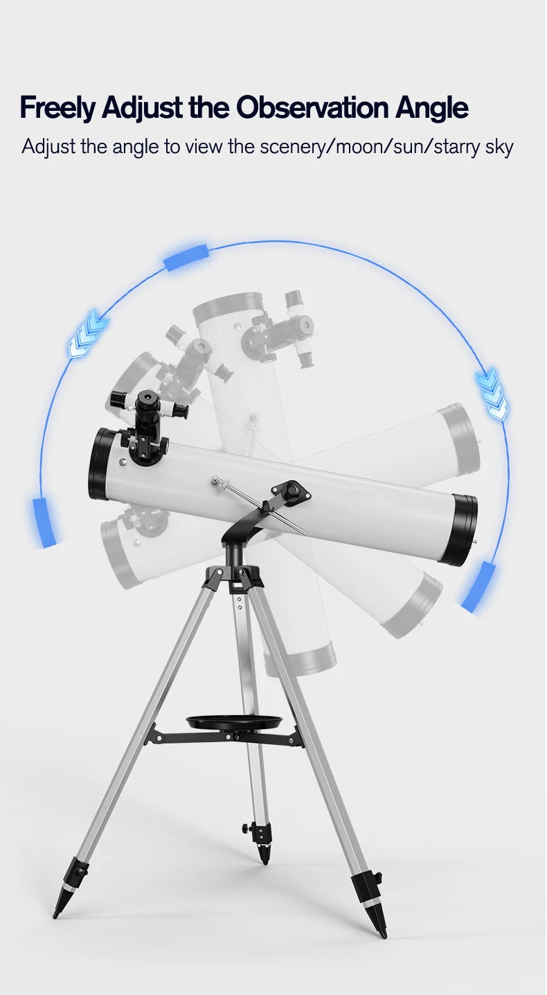 76700 Professional Astronomical Telescope 875x Kids Adults Reflector Spotting Scope Monocular 114mm Camping Equipment Kids Gifts