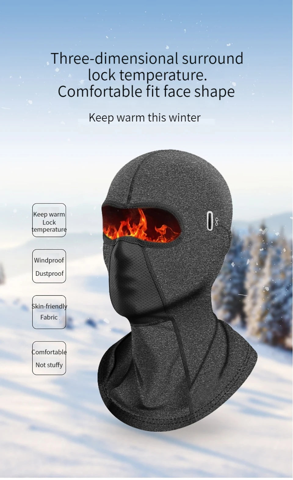 Warmth Ski Masks Motorcycle Riding Headgear Windproof Coldproof Scarf Outdoors Mountaineering Full Face Helmet Liner Headgear