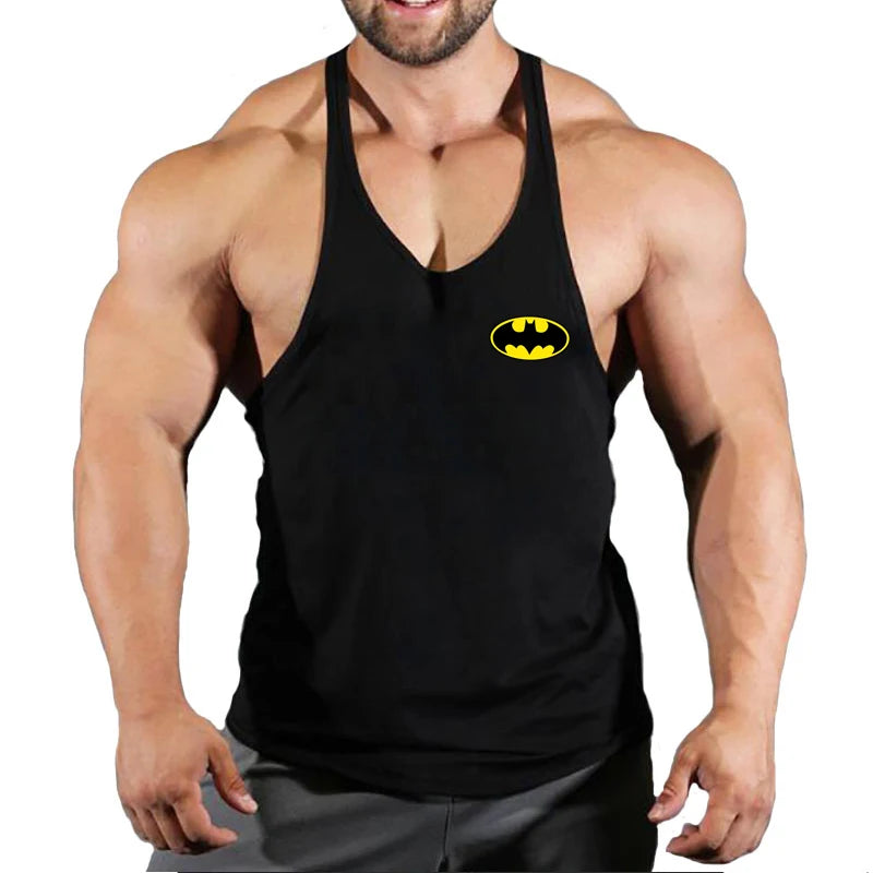 2024 New Bodybuilding Stringer Tank Tops Men Anime funny summer Clothing Running vest Fitness clothing Cotton gym singlets