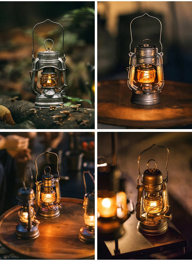 Thous Winds Memory Oil Lamp Outdoor Portable Mini Camping Lantern Emotion Retro Lights for Hike Picnic Backpack Camping Supplies