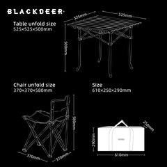 BLACKDEER 4 pcs Chair and 1 pcs Table Outdoor Aluminum alloy Folding Table and Chair Set Camping Picnic Portable Supplies