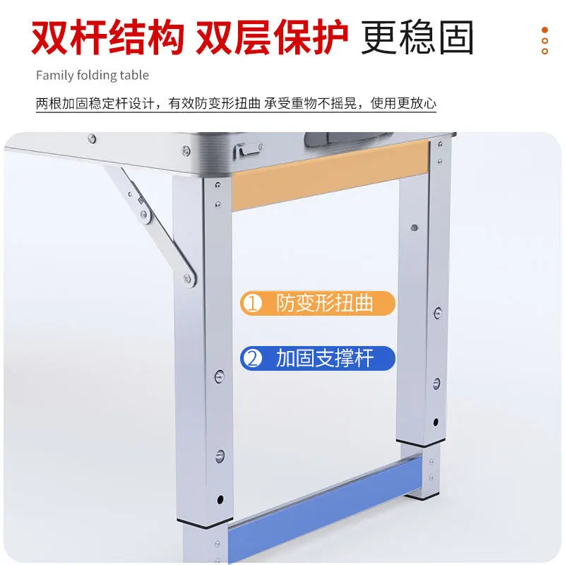 Folding Table Outdoor Stall Night Market Household Foldable Portable Aluminum Alloy Camping and Picnic Table and Chair