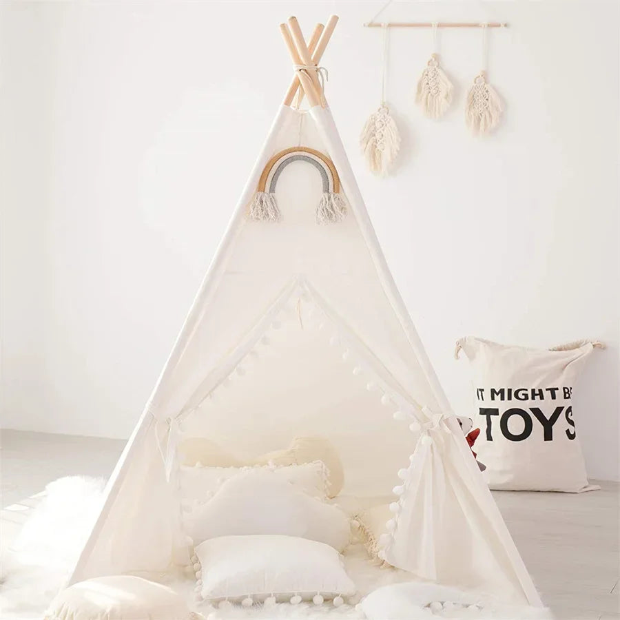 1.6M Kids Tent Play House Wigwam for Children Portable Child Tipi Tents Teepee Toddler Ball Pit Girl Castle Play Room Teepee