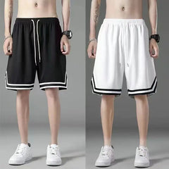 Summer Mesh fabric Men's Clothing Basketball And Football Shorts Male Black White Sport Running Jogging Fitness Sweatpants M-3XL