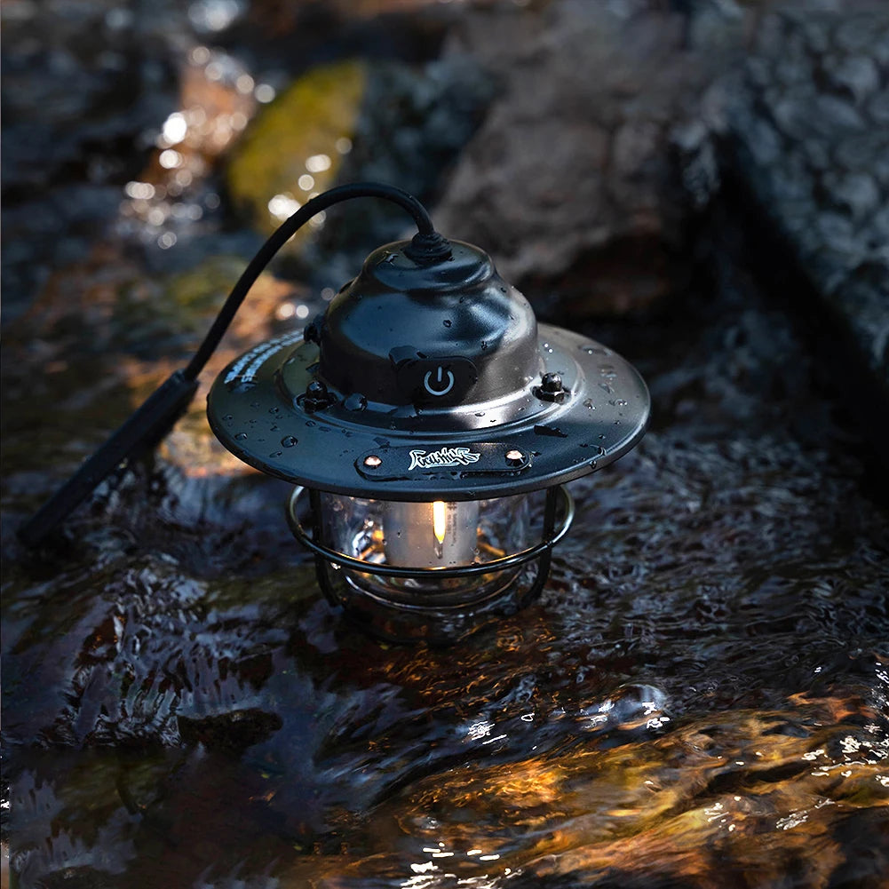 Mini LED Camping Lanterns Type-C Rechargeable Portable Hanging Tent Light 1200mAh for Hiking Fishing Emergency Light Lanterns