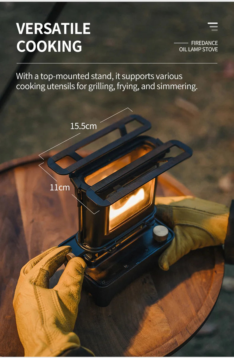 Thous Winds Firedance Oil Lamp Stove Portable Outdoor Camping Lantern Emotion Retro Lights for Picnic Backpack Camping Supplies