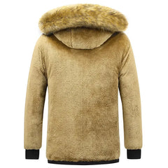 New Winter jacket warm fleece thickened Fur Collar hooded jacket men's waterproof outdoor soft shell fashion leisure windbreaker