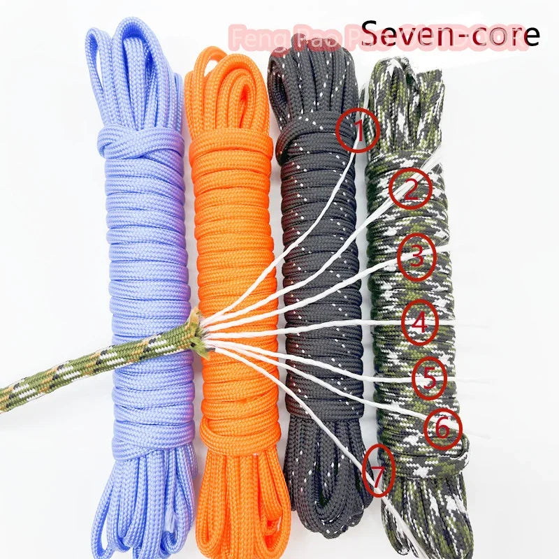 31 Meters Dia.4mm 7 stand Cores Paracord for Survival Parachute Cord Lanyard Camping Climbing Camping Rope Hiking Clothesline