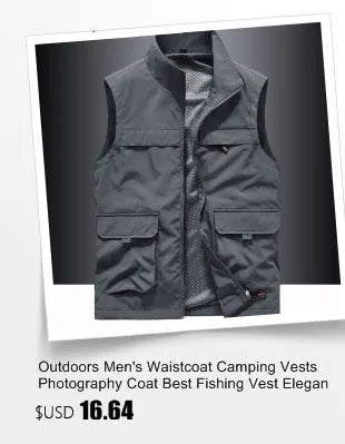 Camping Vest Zip Multi-pocket Tactical Jackets Men's Winter Jackets Mesh Sleeveless Jacket Work Climbing Hunting Man Denim Coat