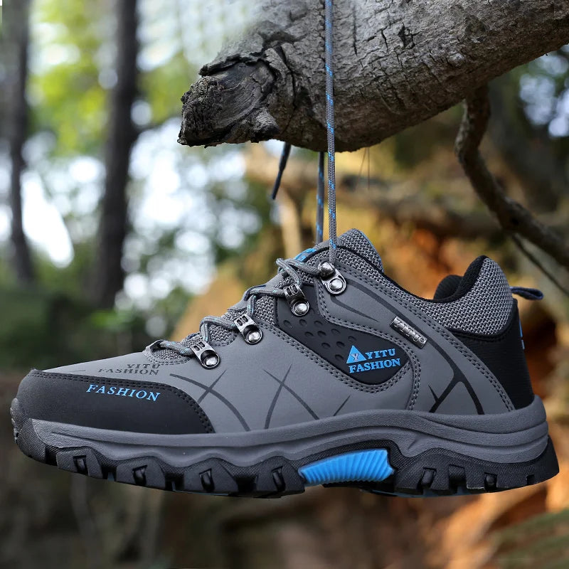 Shoes for Men 2023 New Men Sneakers Leather Waterproof Mountaineering Camping Hiking Shoes Thick Sole Comfortable Running Shoes