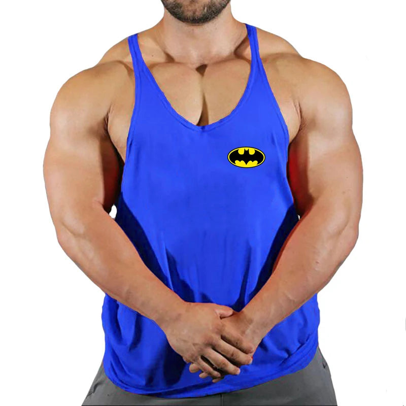 2024 New Bodybuilding Stringer Tank Tops Men Anime funny summer Clothing Running vest Fitness clothing Cotton gym singlets