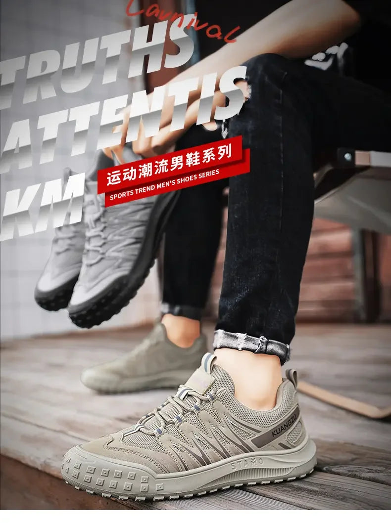 Shoes for Men 2023 New Fashion Casual Shoes Breathable and Comfortable Sports Outdoor Hiking Wearresistant Men's Walking Shoes