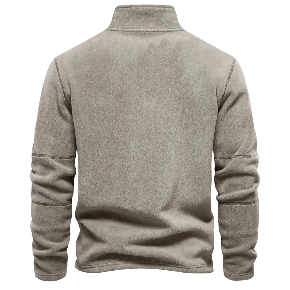 New Autumn Winter Thicken Warm Fleece Jacket for Men Zipper Neck Pullover Brand Quality Men's Sweatshirt Soft Shell Mens Jacket