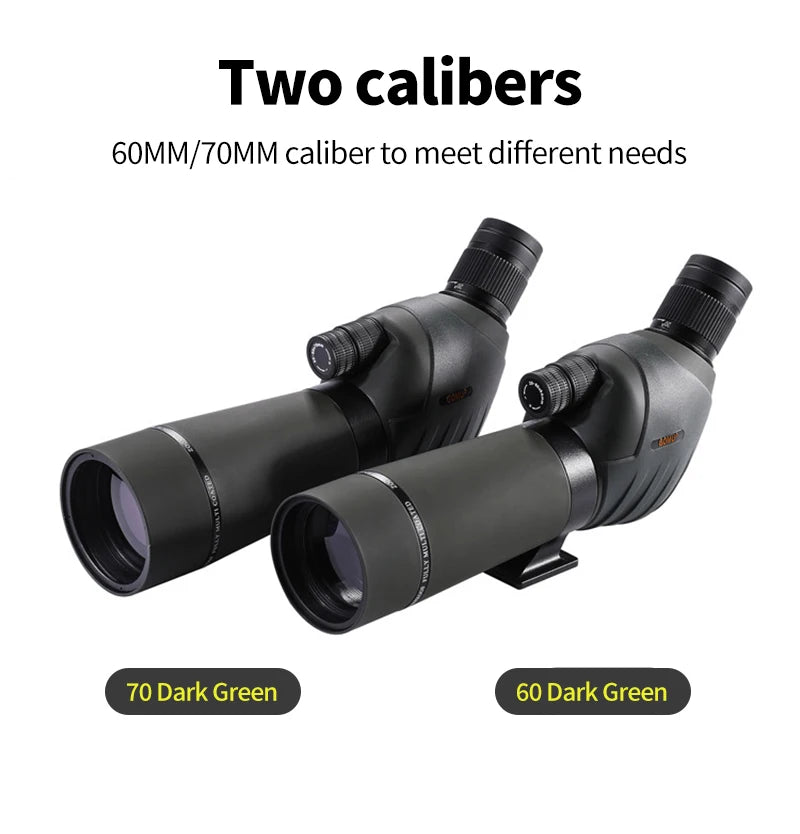 20-60x80mm Zoom Monocular Spotting Scope Powerful Telescope Bak4 Prism Waterproof For Camping Bird Watching Shooting