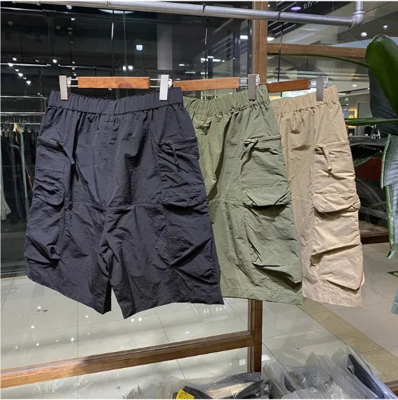 Men's Casual Loose Overalls Shorts, Five-point Pants, Sports Clothing, Outdoor Hiking, Trekking Camping Tooling Climbing Fitness