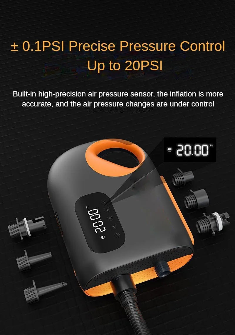 LEIBOO 20PSI DC Inflatable Electric Air Pump High Speed Air Compressor for Outdoor Surfing Paddle Board Airbed Sup Boat Kayak