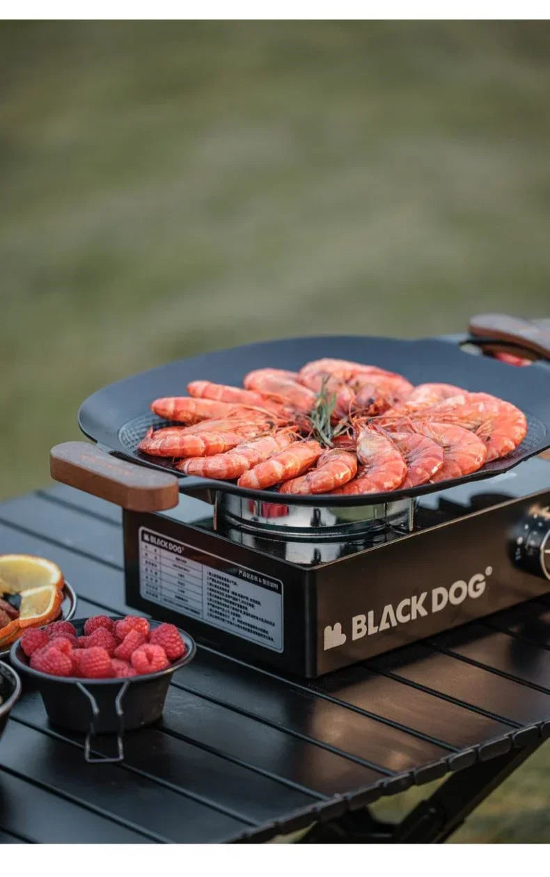 BLACKDOG Grill Pan Non-Stick Outdoor Camping Travel Frying Pan Barbecue Baking Tray Plate Cookware Large Free Grill Ultralight