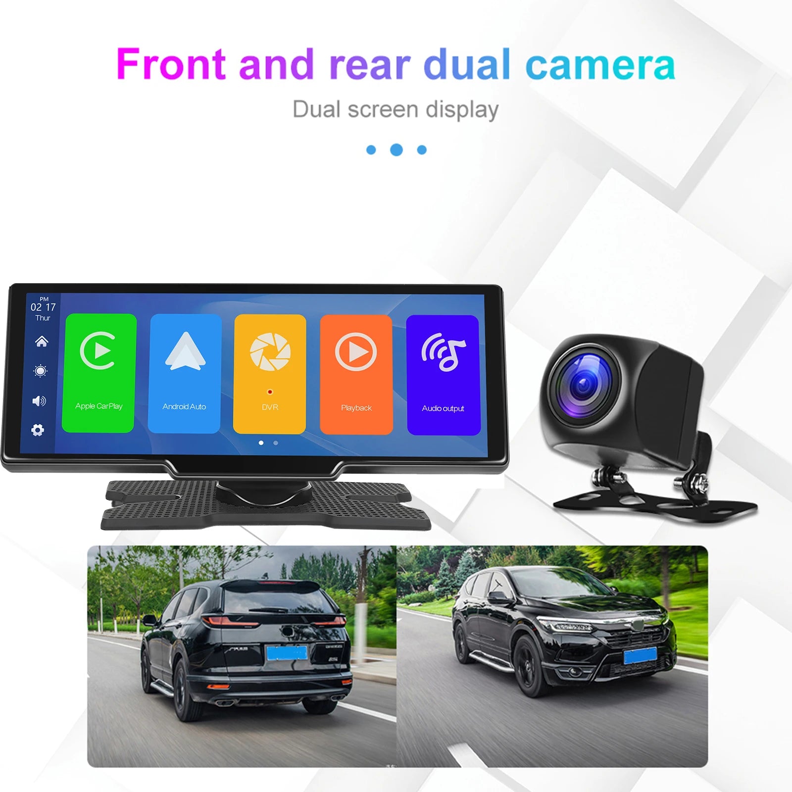 Podofo 6.86" /9.3" Car Mirror Video Recording  Wireless Carplay Monitor Android Auto dashboard DVR GPS Navigation Carplay screen