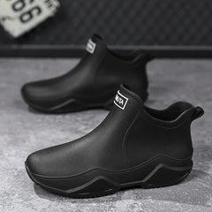 Fashion Couple's Outdoor Rain Boots New Men High Top Hiking Fishing Water Shoes Anti-slip Chef Work Ankle Boots Waterproof Shoes