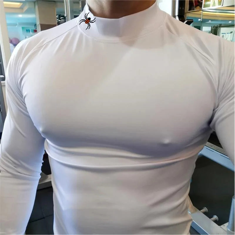 Running T-Shirt Mens Long Sleeve Compression Shirt Gym Sports Top Training Quick Dry Breathable Bodybuilding Fitness Clothing