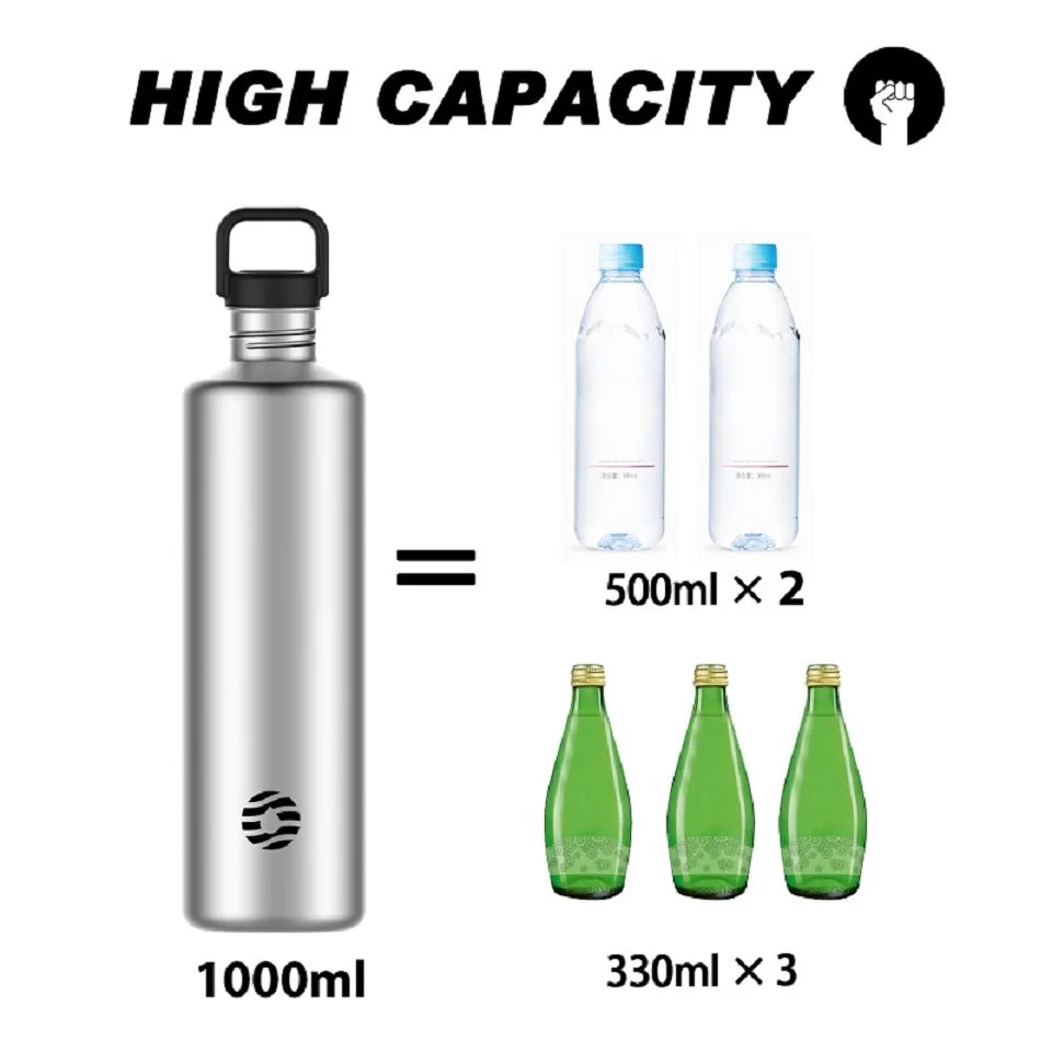 FEIJIAN Stainless Steel Water Bottle Portable Cycling Sports Bottle Leakproof BPA Free Large Capacity With Bottle Bag