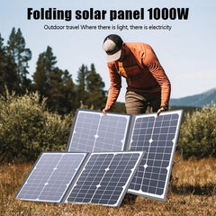 1000W  Solar Panel Kit Complete Camping Foldable Solar Power Station  Portable Generator Charger 18V for Car Boat Caravan Camp