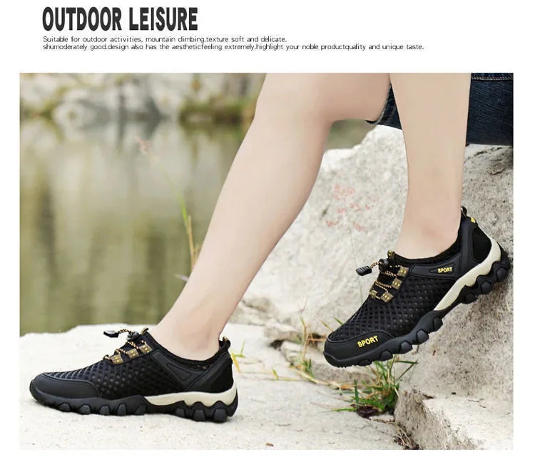 Men Casual Tennis Sneakers Summer Fashion Breathable Mesh Shoes Mens Non-Slip Hiking Shoe Sneaker for Men Climbing Trekking