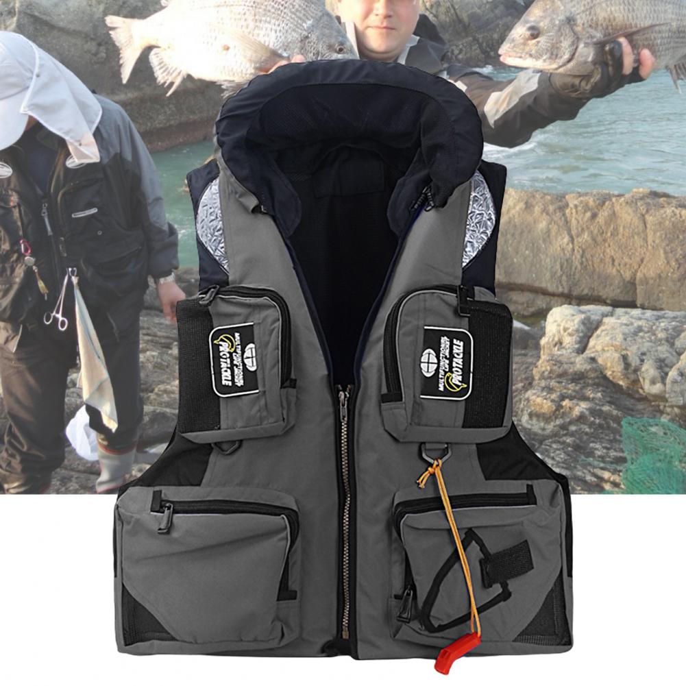 Life Vest Multi-pocket Detachable Large Buoyancy Water Assist Adults Sea Fishing Water Sports Safety Life Jacket for Fishing